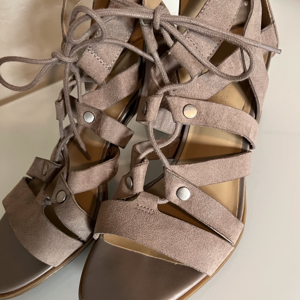 Naturalizer Suede Tie Sandals